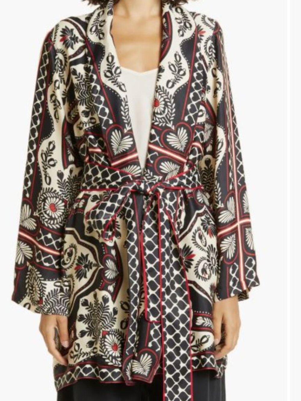 Farm Rio Passion Scarf Black Kimono